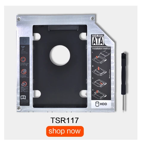 TISHRIC пластик Optibay 2nd HDD Caddy Box 9,5 мм SATA 3,0 для 9/9. 5 мм 2," SSD адаптер CD DVD HDD чехол Корпус для ноутбука