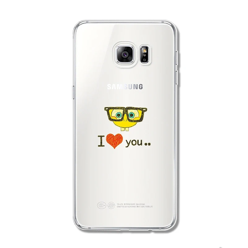 Cute Cartoon SpongeBob soft phone case for samsung Galaxy J7 J5 J3 2016 2017 S6 S7 S8 edge A5 A3 A7 S9 Plus Note 4 5 8 9 Cover |