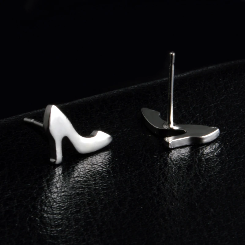 Женские серьги гвоздики на высоком каблуке серебристые|stud earrings|stud earrings wholesaleearrings