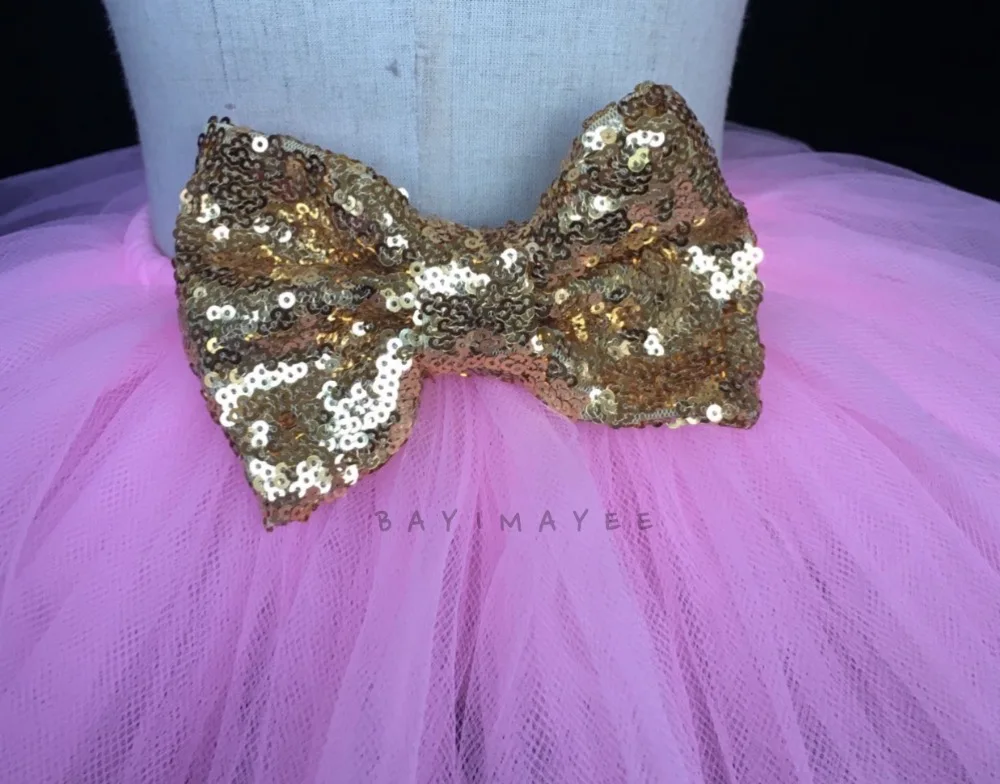 Розовая юбка пачка для девочек детская Пышная из тюля вечерняя на день рождения с