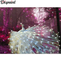 dispaint full squareround drill 5d diy diamond painting animal peacock 3d embroidery cross stitch home decor gift a12394