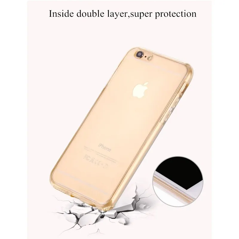Двухсторонний чехол из ТПУ для iPhone 11 11pro X Xr Xs Max Ультратонкий Прозрачный с полным