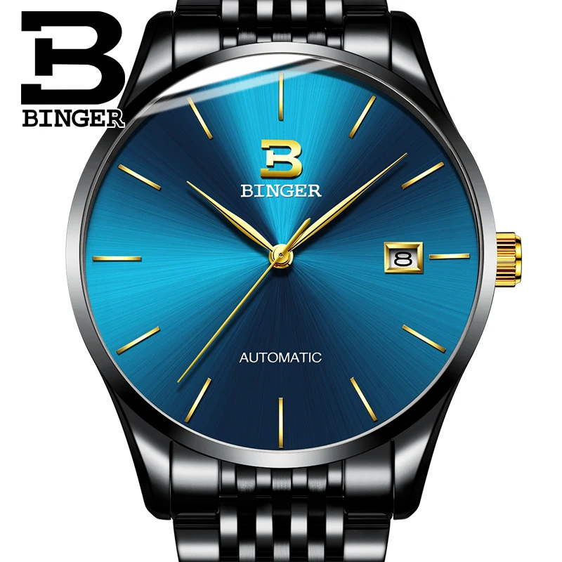 Швейцарские часы BINGER мужские роскошные Брендовые Часы Мужские автоматические