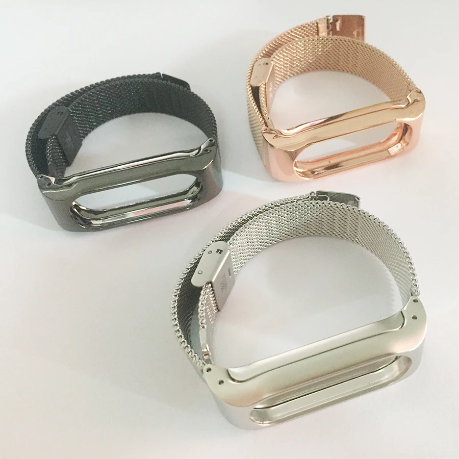 Металлический браслет для Mi Band 2 Безвинтовой наручный ремешок из нержавеющей