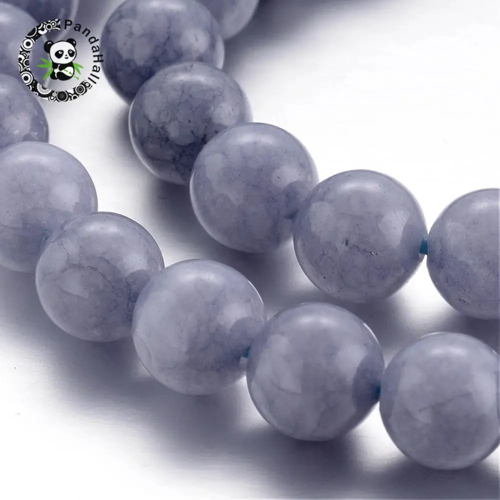

Dyed Natural Quartz Round Bead Strands, Imitation Aquamarine, 8~9mm, Hole: 1mm; about 46pcs/strand, 15.3"