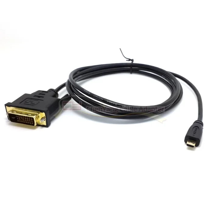 Высокоскоростной HDMI-совместимый кабель Micro HD к DVI DVI-D 24 + 1Pin адаптер кабелей 3D 1080p