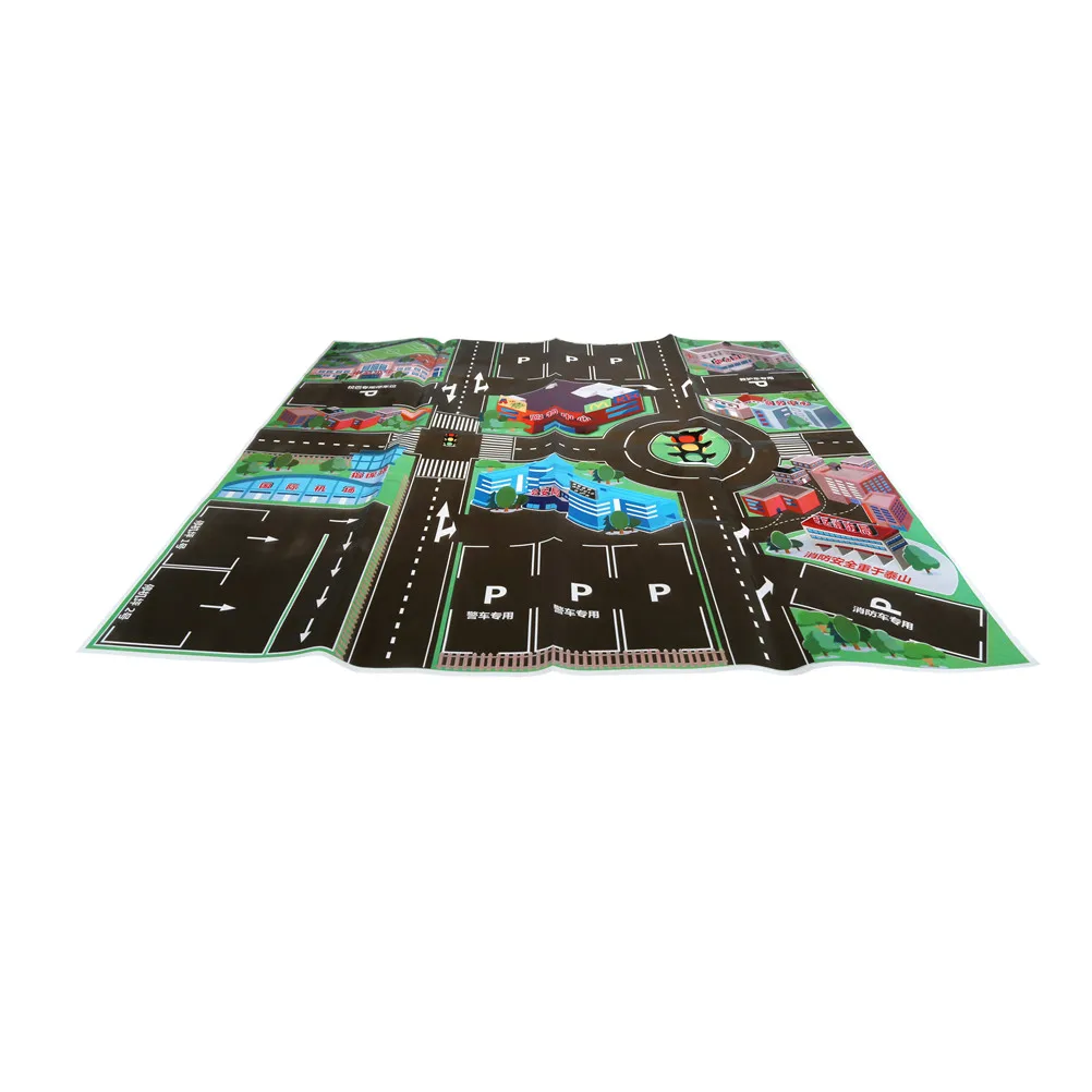 

1PCS PVC Town City Traffic Baby Crawling mat Climbing Pad Green Road Children's Play Mat Carpet for Baby 70 * 70CM Thick