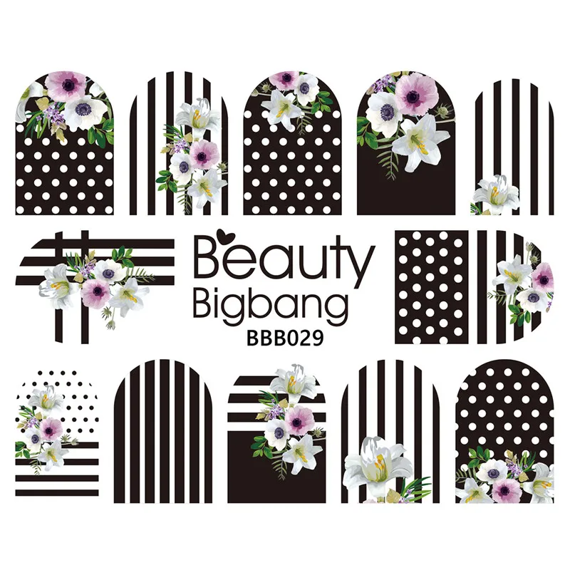 BeautyBigBang 1 лист наклейка на ногти водная слайдер украшение плед цветок Дизайн Маникюр передача DIY наклейки BBB029