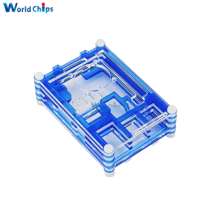 Для Raspberry Pi 3B + Корпус 9 слоев черный синий красный акриловый корпус охлаждающий