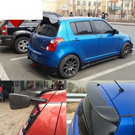 Подходит для SUZUKI SWIFT 3d углеродного волокна задний автомобильный спойлер крыло заднее крыло высокое качество