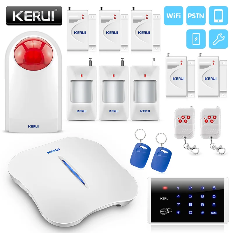 KERUI WI FI системы домашней охранной сигнализации W1 PSTN Беспроводной IOS android