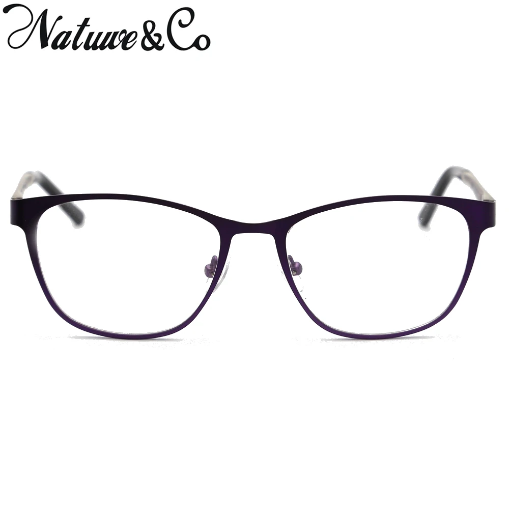 

Natuwe&Co Classic Rectangle Metal Eyeglasses Full Rim Clear Lens Retro Glasses Frame 51-40-18-140 mm