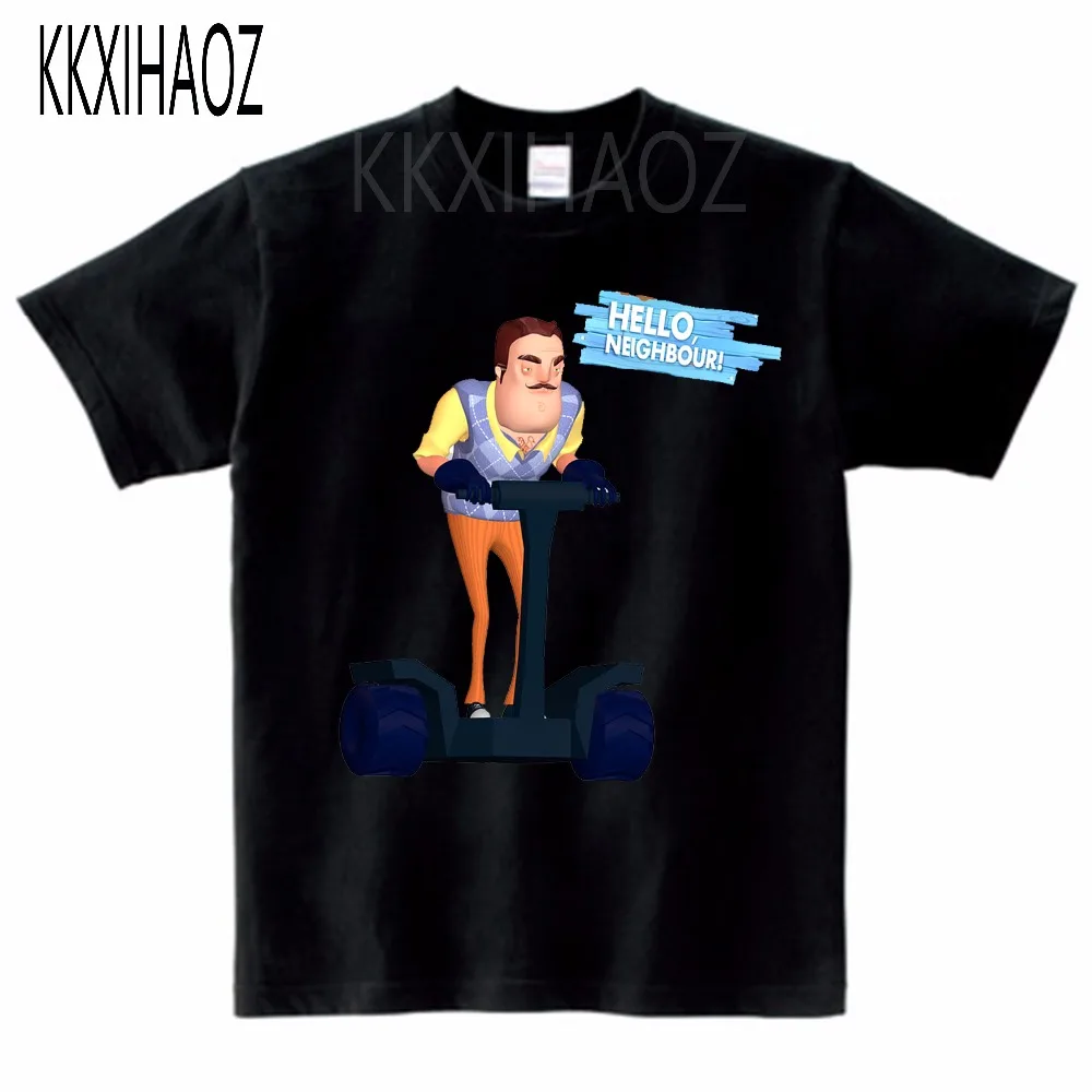 Топы для мальчиков с принтом Hello neighbor коллекция 2021 года детские футболки Детская