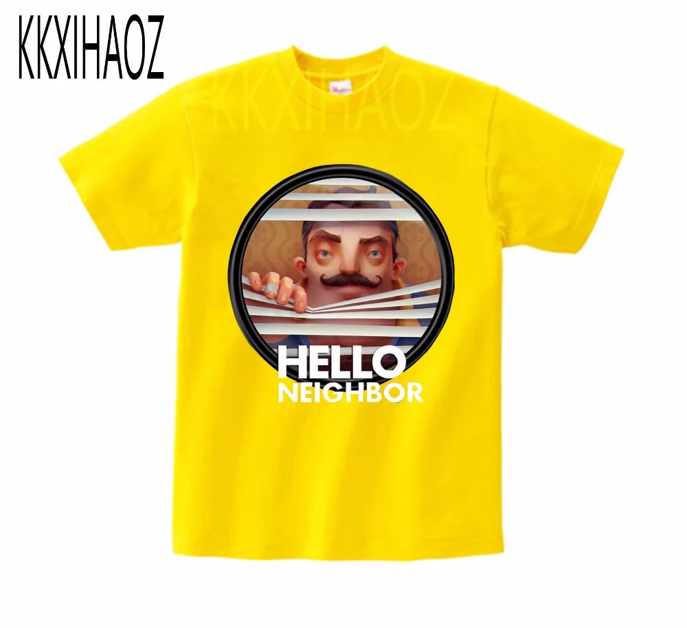 2021 г. летняя футболка с принтом Hello Neighbor для детей от 2 до 14 лет Детские рубашки