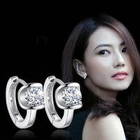 hot sale promotion new fashion shiny zircon 925 sterling silver stud earrings for women girls jewelry gift drop shipping