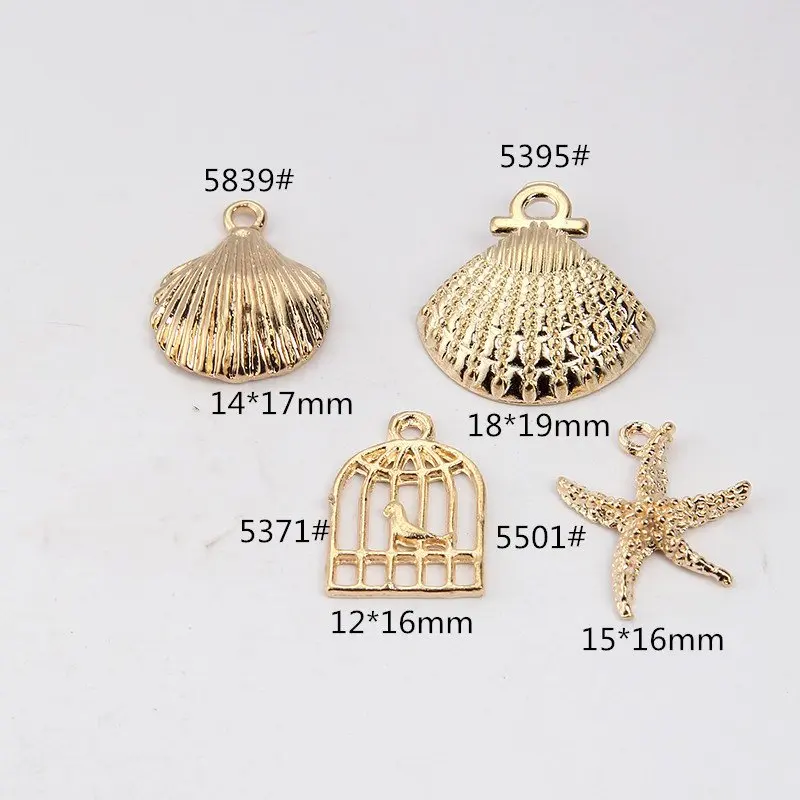Шармы в виде ракушек/морских звезд/птиц клетке золотого цвета шт./лот фурнитура