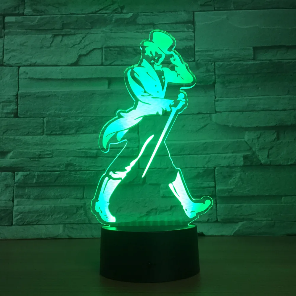 Танцовщица для мужчин LED 3D ночник RGB 7 цветов меняющая настроение лампа спальни с