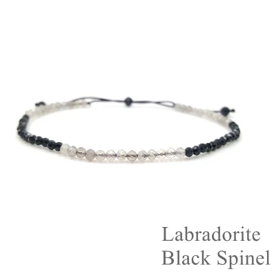 Labradorite Spinel Lii Ji крошечные тонкие драгоценные камни Регулируемый друг браслет для детей женщин мужчин подарок - Цвет камня: Labradorite Spinel