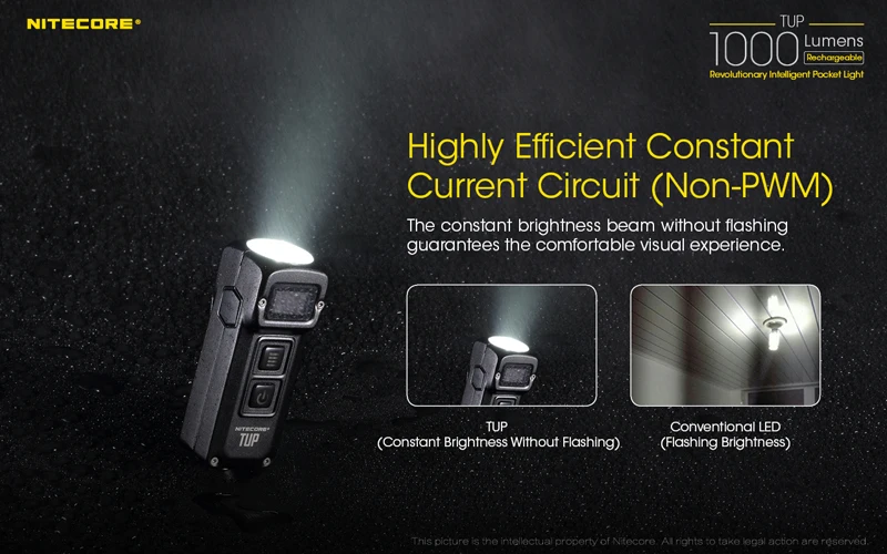 Новое поступление NITECORE TUP CREE XP-L HD V6 светодио дный 1000 люмен революционная интеллектуальная Перезаряжаемые Карманный свет
