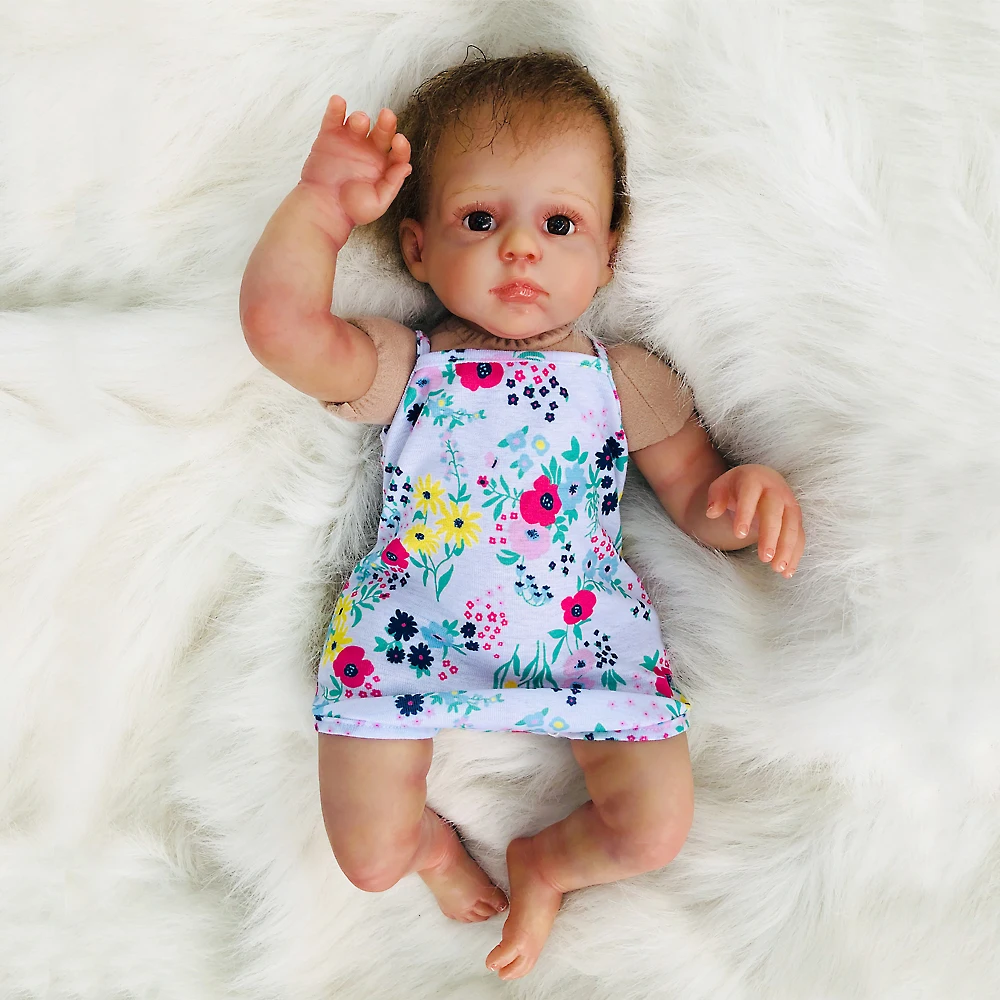 New art 50cm soft Silicone Reborn Baby Doll cloth body Realistic Girl Princess Dolls Kids Birthday Xmas Gift brown eyes | Игрушки и