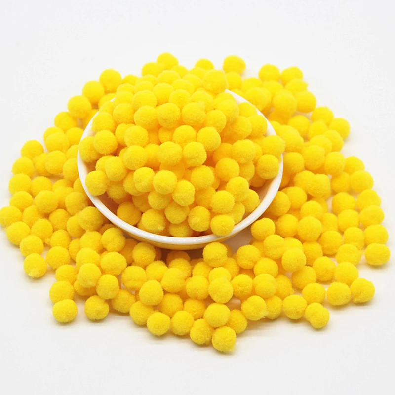 05Yellow 8 мм DIY помпон 480 шт. мягкие разноцветные помпоны вечерние помпоны для свадьбы пушистые Помпоны для украшения шаров ручной работы аксессуары для шитья на ткани 20 г - Цвет: 05Yellow