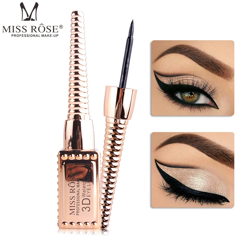 MISS ROSE 3D Liquid Eyeliner Black Eye Liner Pencil Waterproof Quick Dry Beauty Makeup 1PCS Cosmetic |