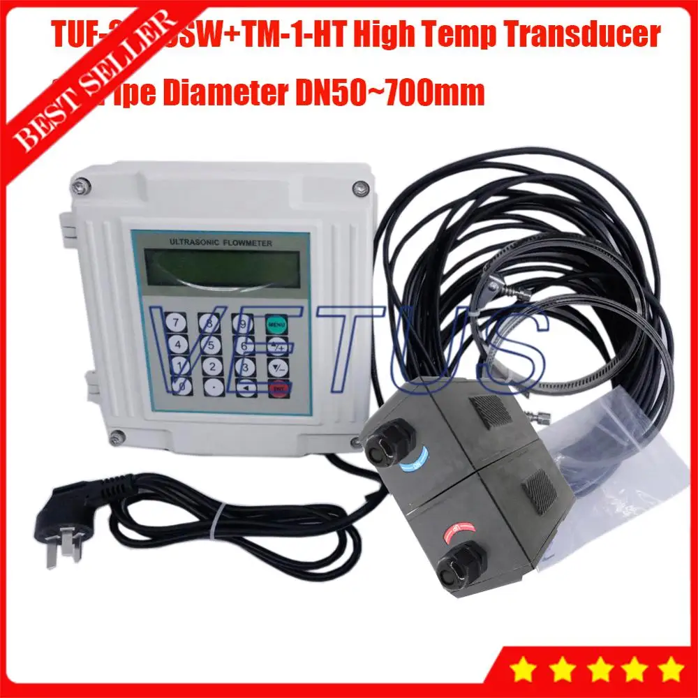 

TUF-2000SW TM-1-HT -30~160C High Temp Transducer DN50-700mm Wall-mounted Ultrasonic Digital Flowmeter Liquid Flow Meter