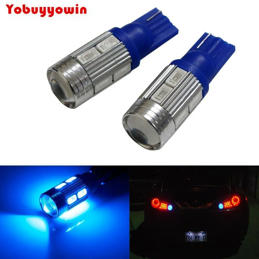 Комплект из 2 предметов голубого цвета 10 SMD 921 912 920 168 T10 светодиодный Замена лампы