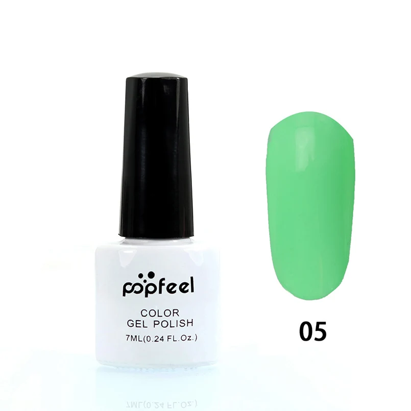POPFEEL 7 мл зеленый цвет серии Гель-лак для маникюра замочить от УФ-светодиодный