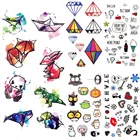 Акварельные милые Мультяшные панды, временные тату, динозавр, Детские тату-наклейки на руку, маленькие гаджеты, водонепроницаемые тату для детей, Арт на руку