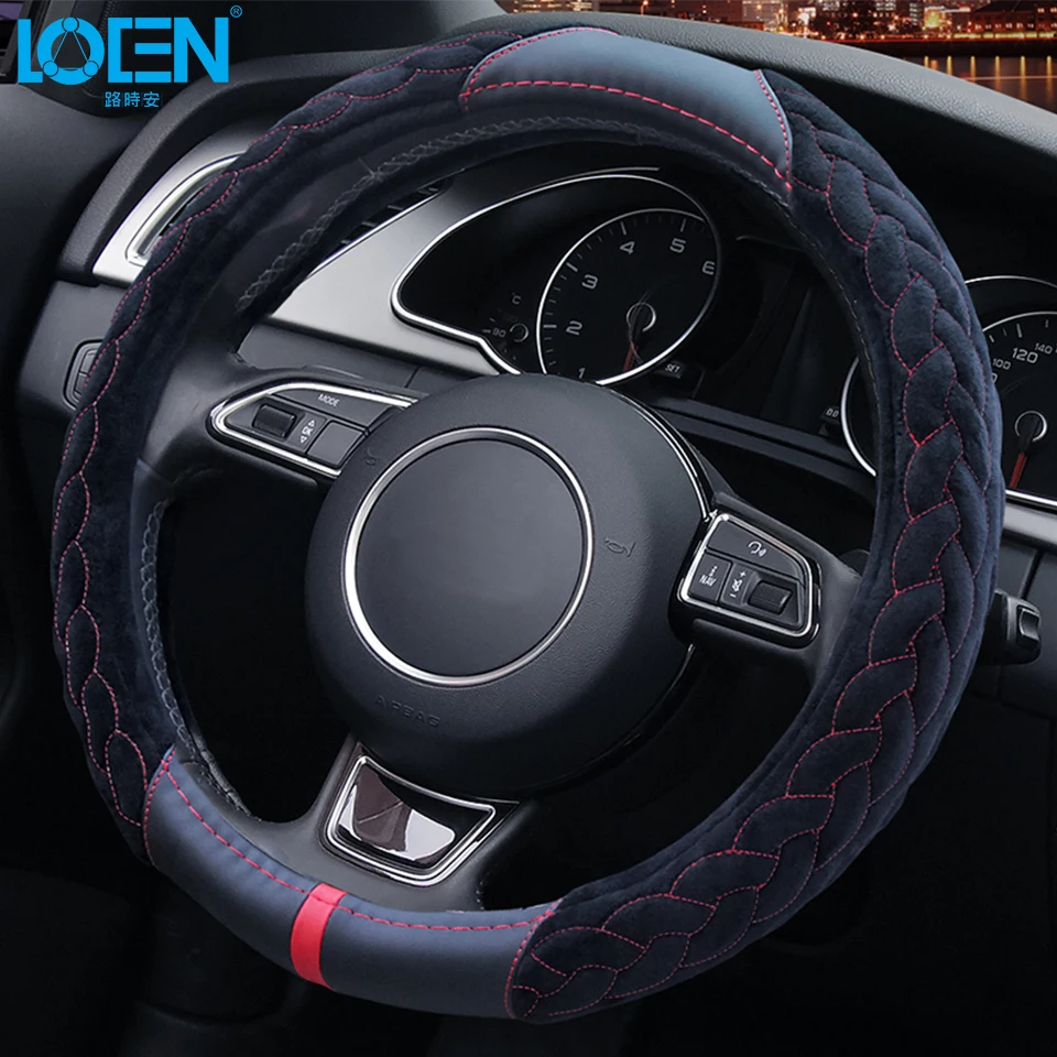 1 шт. Лидер продаж Меховое чехол рулевого колеса автомобиля Автомобильный