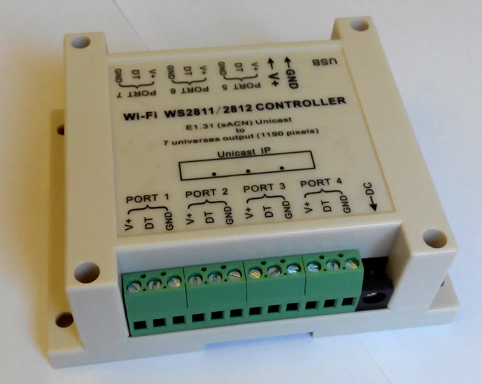Wi Fi 5 в 24 WS2811/2812 DMX контроллер до 1190 пикселей Светодиодная лента светильник WiFi для
