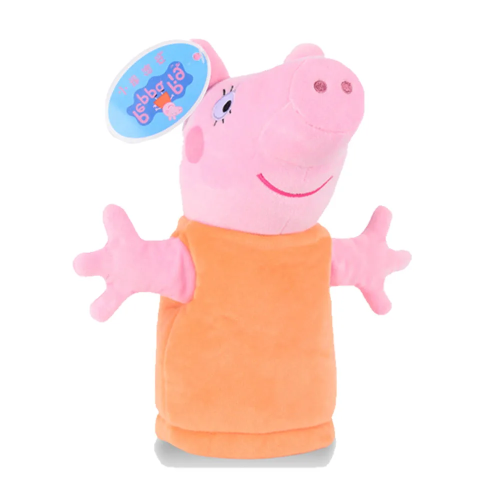 Mother hand puppets Оригинальная ручная кукла Свинка Пеппа Джордж свинка семья свинка животное плюшевая 26 см день рождения год подарки вечерние Игрушки для девочек Дети - Цвет: Mother hand puppets