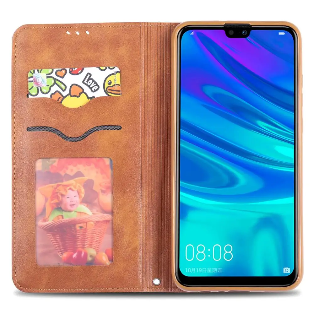 Кожаный чехол премиум-класса для Huawei Y9 2019 чехол-кошелек с откидной крышкой