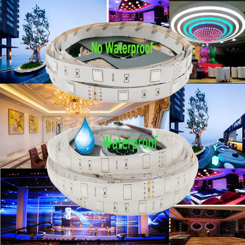 SMD5050 30 светодиодный s/m светодиодный s светильник, водостойкая Светодиодная лента RGB, светильник с WiFi контроллером переменного тока 220 В 5 м постоянного тока 12 В, гибкая лента, полный комплект