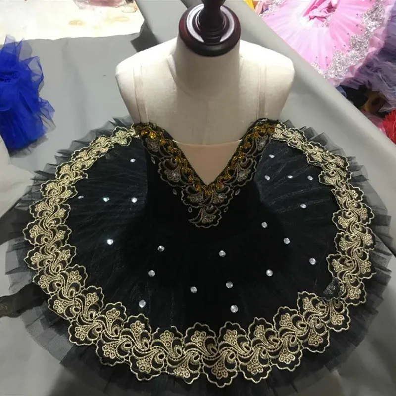 Профессиональная балетная пачка фиолетового и черного цвета для девочек