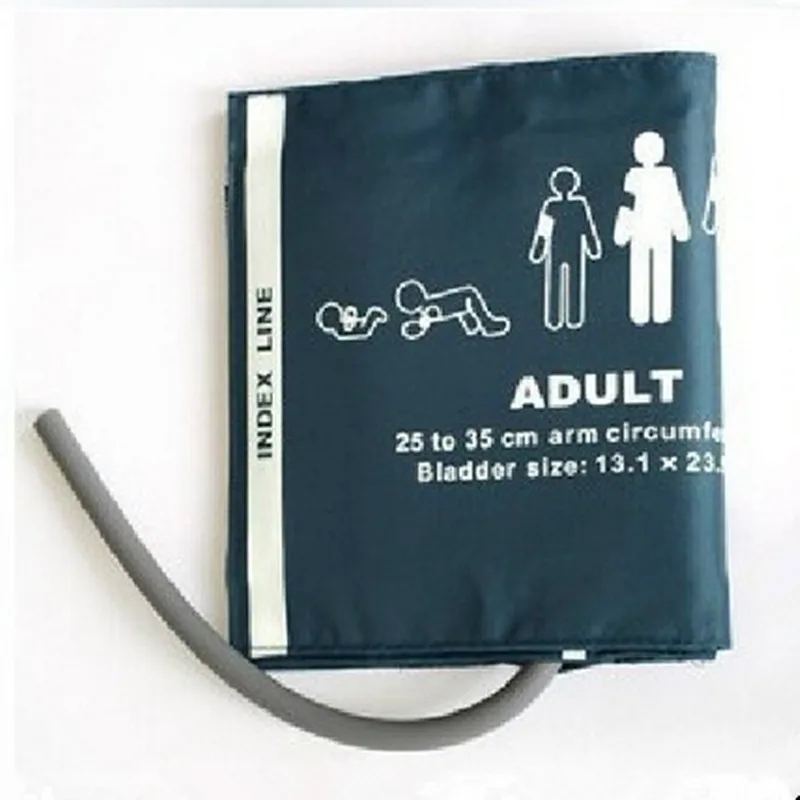 

35pcs/lot Free Shipping Normal Adult Reusable Nylon Reusable NIBP Cuff Single Tube,Bladder Inside Monitor ARM Cuff Connector