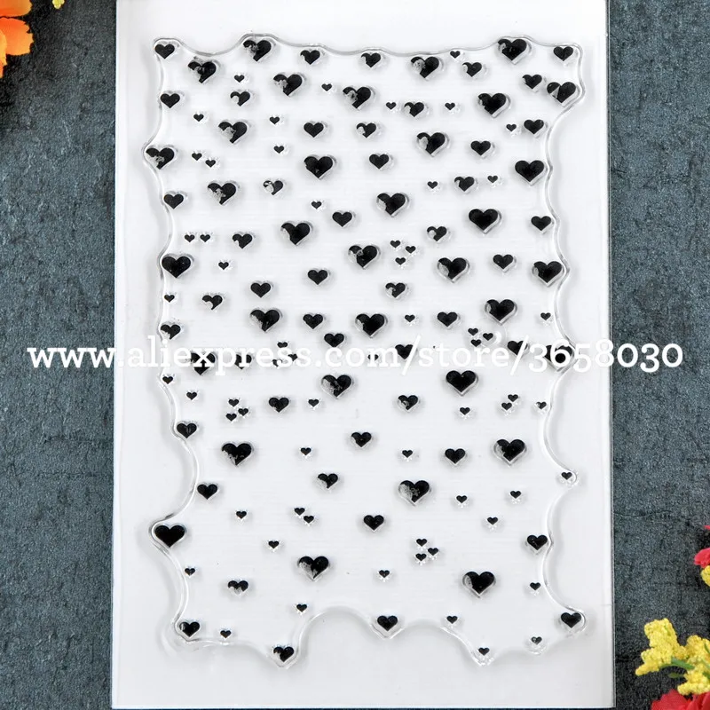 Сердце фон Скрапбукинг DIY фото карты резиновые штампы прозрачные 11x16 см