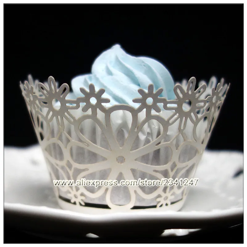 Рекламная продукция лазерная резка pearl бумаги Flower Cup Cake обертки магазин товаров