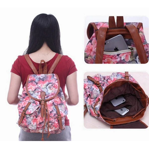 2019 винтажные рюкзаки С Рисунком Слона бабочки цветочным принтом женские