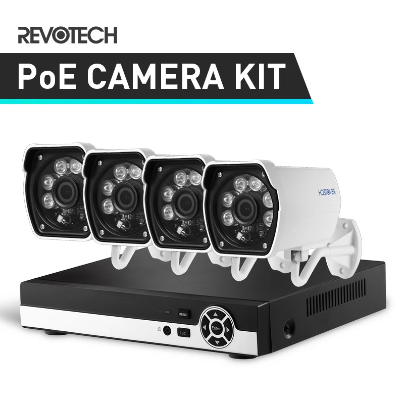 POE 4CH 1080P CCTV IP камера система Комплект 4 канала HD NVR шт Водонепроницаемый 1920x1080 P 2.0MP
