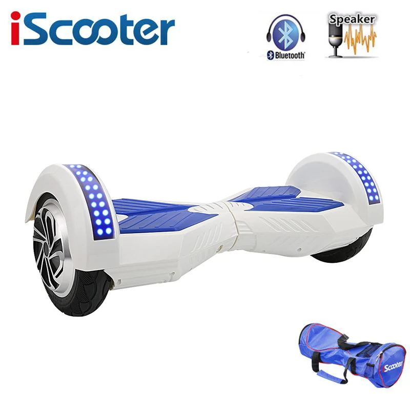 IScooter Ховерборд 8 дюймов Bluetooth 2 колеса самобалансирующийся электрический скутер