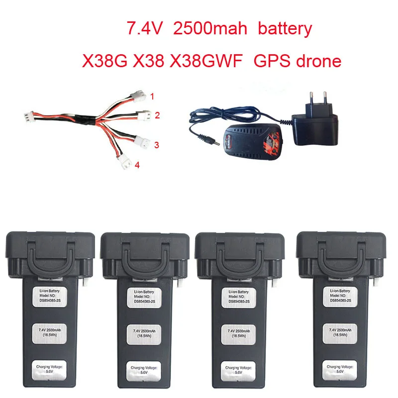 7 4 в 2500 мАч Lipo Drone X38G батарея для X38 X38GWF GPS Follow Me удержание высоты RC запасной