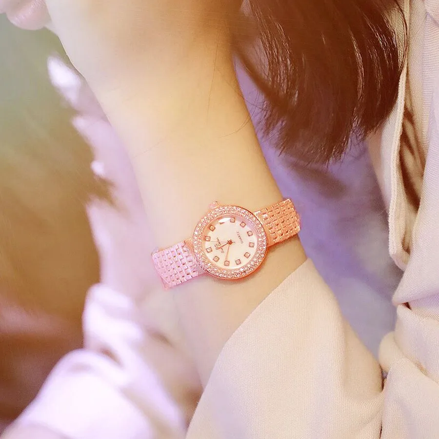 rose gold High Quality Fritillary Dial Watch Women top brand luxury gold ladies watch waterproof fashion hot quartz women watches BS - Цвет: rose gold