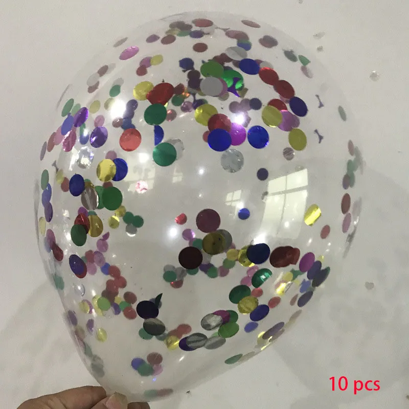 Round 10 шт. воздушный шар с пайетками 12 дюймов DIY украшения на Рождество, свадьбу, день рождения красочные шары конфетти воздушные шары Детские украшения для вечеринки - Цвет: Round
