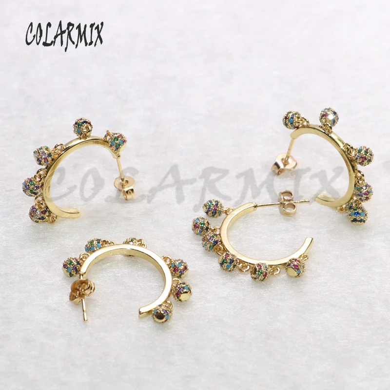 4 Pairs Wholesale jewelry crystal earrings High quality zircon simple Gift for lady 5575 | Украшения и аксессуары