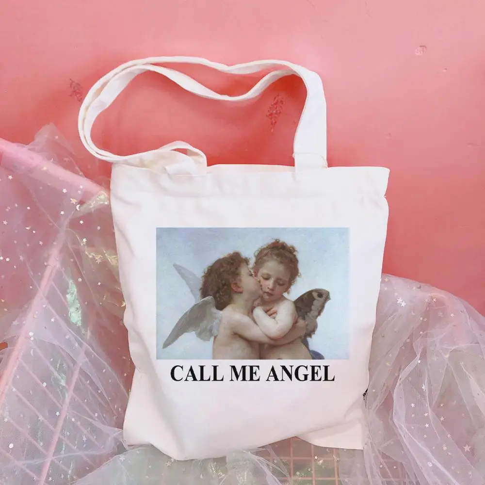 Женская Холщовая Сумка CALL MY ANGEL Повседневная винтажная сумка на плечо в Корейском