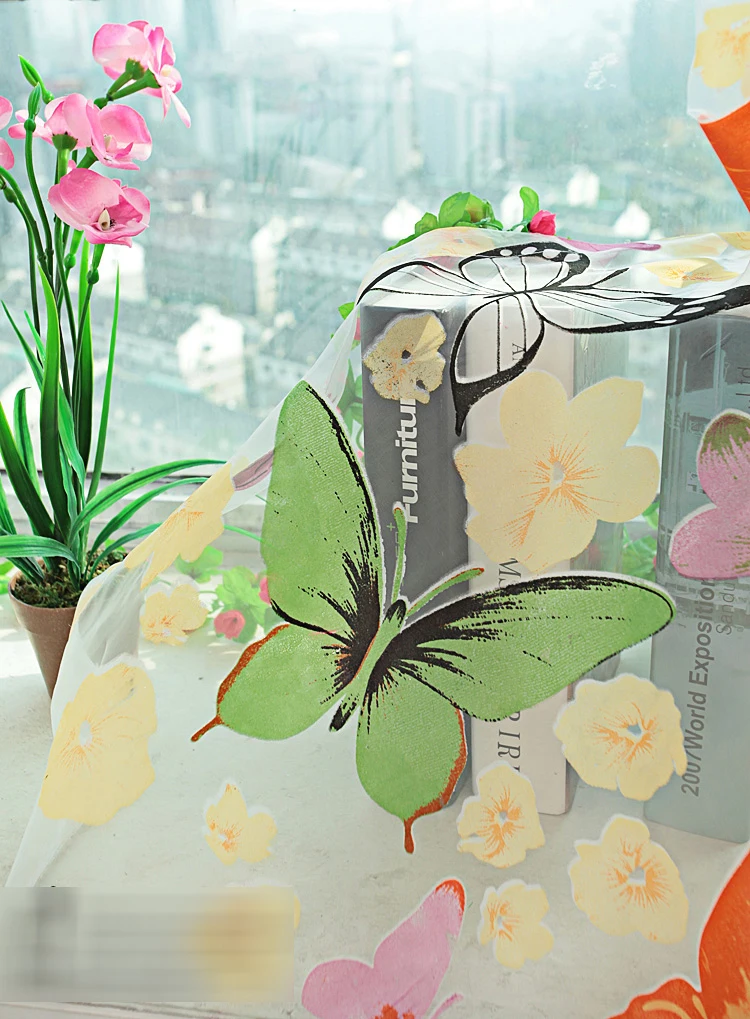 Горячая Распродажа высокое качество 200 см * 100 с принтом бабочки прозрачный