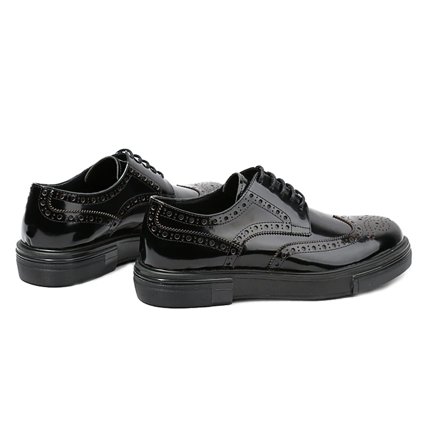 Мужские Резные оксфорды ручной работы из лакированной кожи в британском стиле