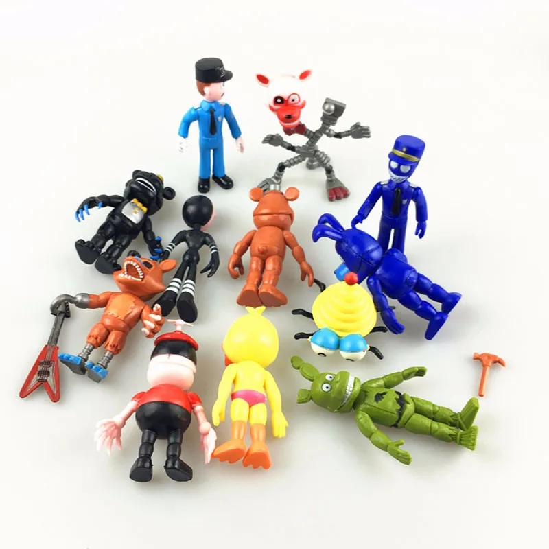 12 шт./лот FNAF Bonnie Foxy Chica Freddy Fazbear Five Nights At Freddys ПВХ фигурка куклы игрушки для детей подарки ко дню рождения